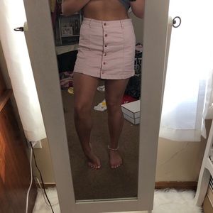 Blush Pink Denim Button Up Skirt Forever 21 sz 27